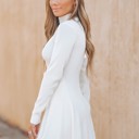  RIBBED MOCK NECK MINI DRESS