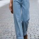  CUFFED WIDE LEG JEANS