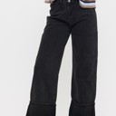  CUFFED WIDE LEG JEANS
