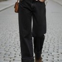  CUFFED WIDE LEG JEANS
