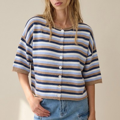 RELAXED FIT FRONT BUTTON CARDIGAN