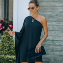  ONE SHOULDER STATEMENT DRESS