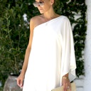  ONE SHOULDER STATEMENT DRESS