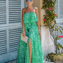 Medium Parakeet Strapless Maxi Dress