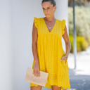  Eyelet Pocketed Dress