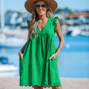  Eyelet Pocketed Dress