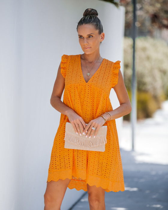 Eyelet Pocketed Dress