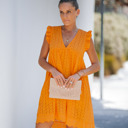  Eyelet Pocketed Dress
