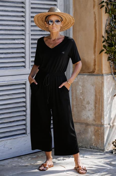 SHORT SLEEVE JERSEY JUMPSUIT