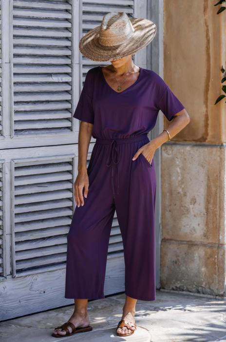SHORT SLEEVE JERSEY JUMPSUIT