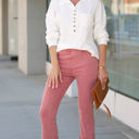 Small Washed Marsala Washed Elastic Waist Flare Pants