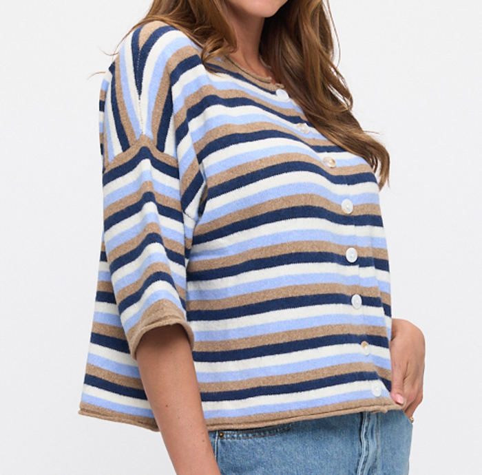 RELAXED FIT FRONT BUTTON CARDIGAN