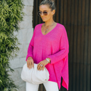 S-M PINK BREEZE SWEATER WITH SIDE SLITS