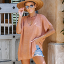 S-M Honey Orange Side Slit Knit Top