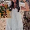  Eyelet Pocketed Dress