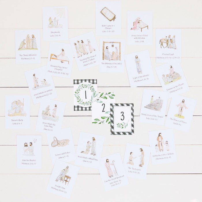 Christ Centered Christmas Advent Calendar | 25 Days of Bible Scriptures & Christ Images | Farmhouse