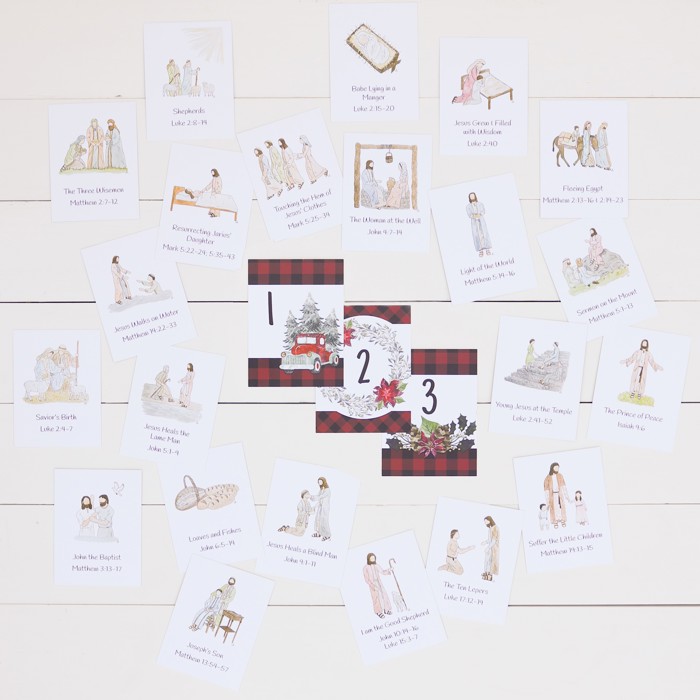 Christ Centered Christmas Advent Calendar | 25 Days of Bible Scriptures & Christ Images | Rustic Truck