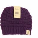 Dark Purple Kids Solid CC Beanie