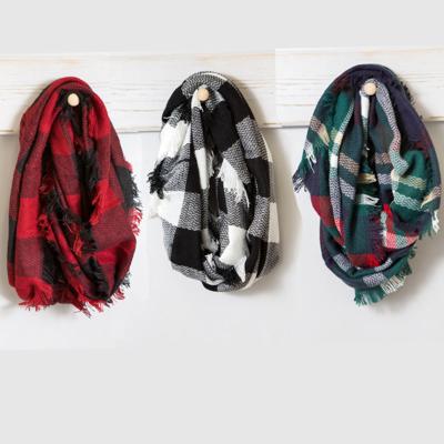 Classic Woven Plaid Infinity Scarf - 6 Styles