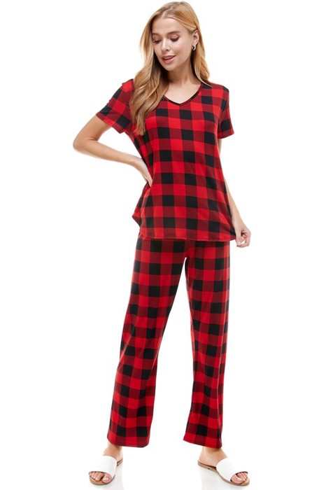 Festive Check Pajamas| S-L