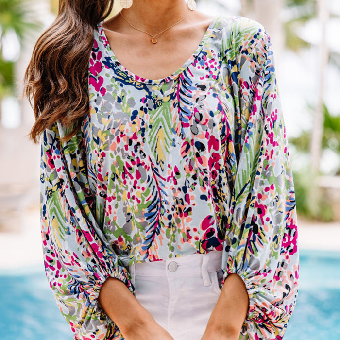 Botanical Print Blouse| S-XL
