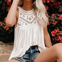 White Medium Twila Lace Tank| S-2XL