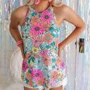  Daisy Floral Halter Tank| S-XL