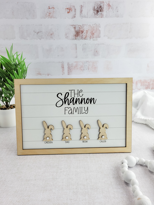 Personalized Family Bunny Spring Home Decor