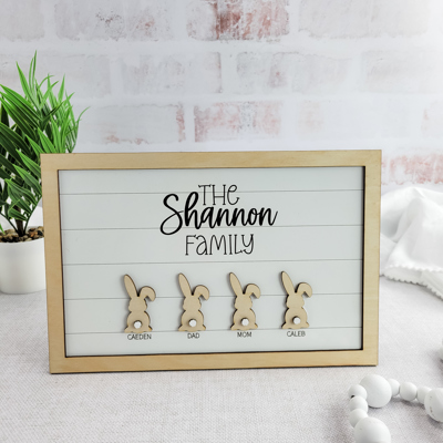 Personalized Family Bunny Spring Home Decor