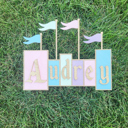 6-7 Characters Themepark Sign, Kids Room Decor