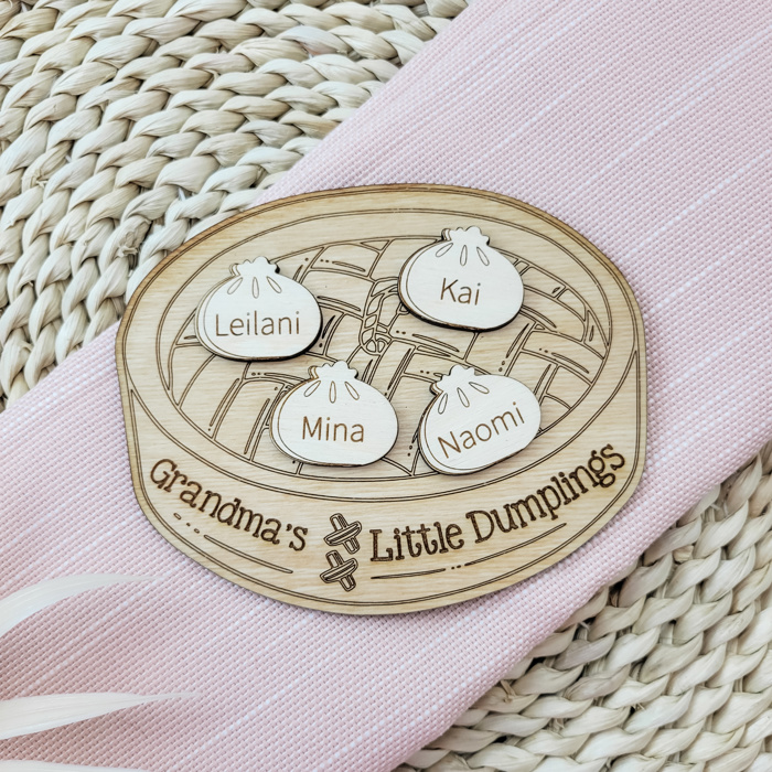 Grandkids Magnet, Wood Family Magnet, Grandma's Little Dumplings