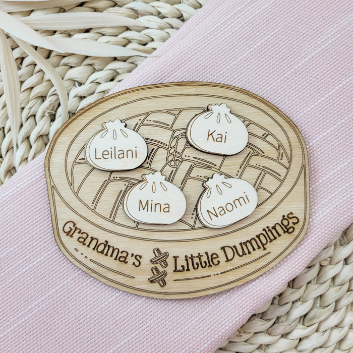 Grandkids Magnet, Wood Family Magnet, Grandma's Little Dumplings
