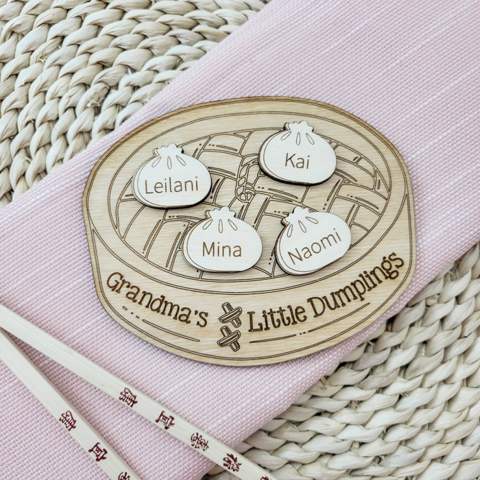 Grandkids Magnet, Wood Family Magnet, Grandma's Little Dumplings