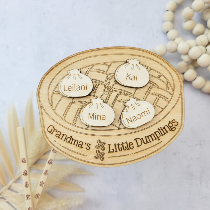 Grandkids Magnet, Wood Family Magnet, Grandma's Little Dumplings