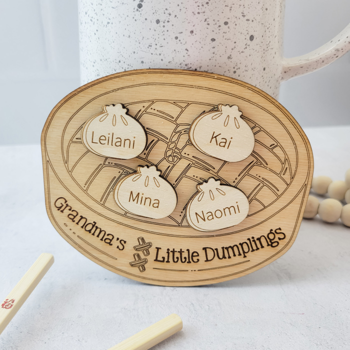 Grandkids Magnet, Wood Family Magnet, Grandma's Little Dumplings