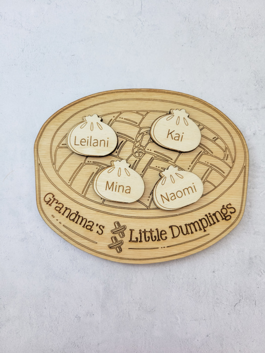 Grandkids Magnet, Wood Family Magnet, Grandma's Little Dumplings