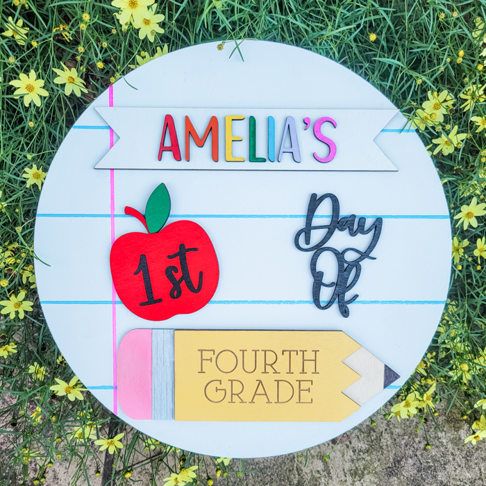 Personalized Back to School Sign, Interchangeable Back to School Sign, First Day of School Photo Prop