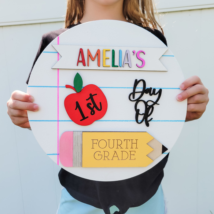 Personalized Back to School Sign, Interchangeable Back to School Sign, First Day of School Photo Prop