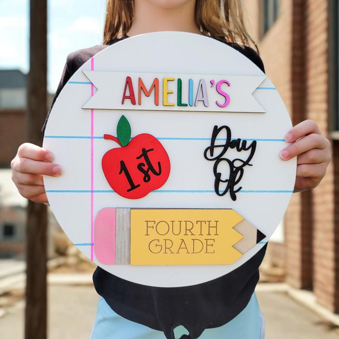 Personalized Back to School Sign, Interchangeable Back to School Sign, First Day of School Photo Prop