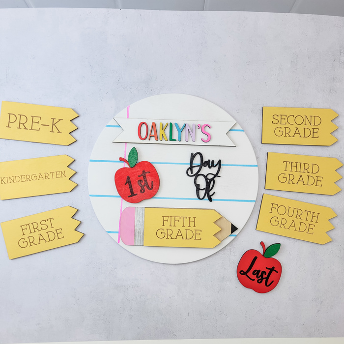 Personalized Back to School Sign, Interchangeable Back to School Sign, First Day of School Photo Prop