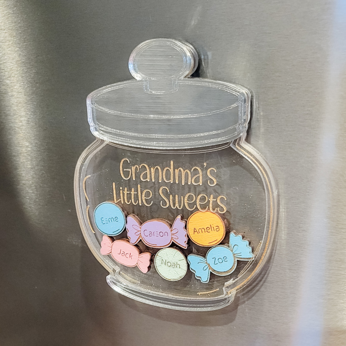 Grandkids Magnet, Acrylic Family Magnet, Mothers Day Personalized Gift, Grandparents Day Gift, Gift for Grandma