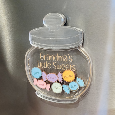 Grandkids Magnet, Acrylic Family Magnet, Mothers Day Personalized Gift, Grandparents Day Gift, Gift for Grandma