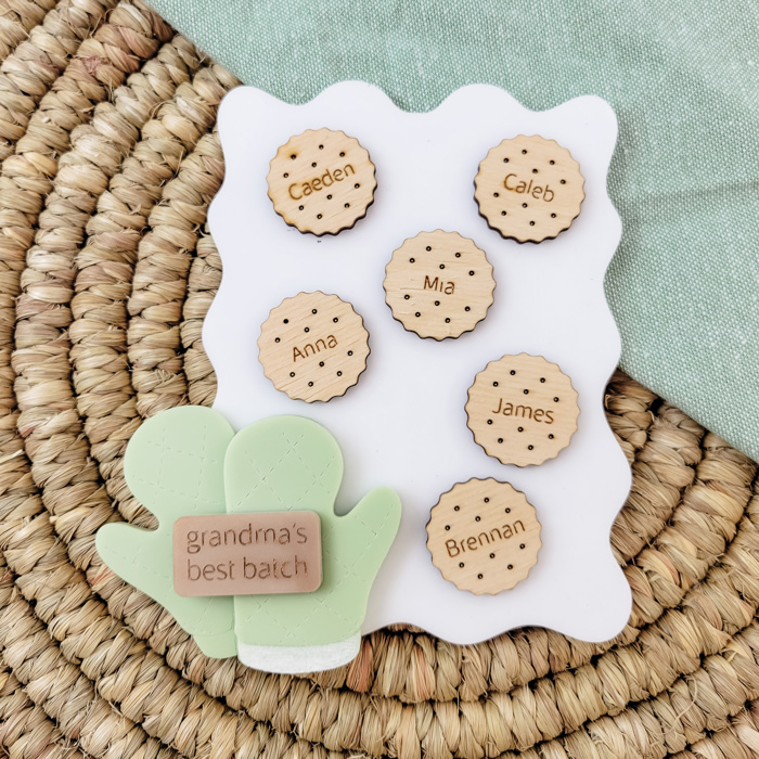 Grandkids Magnet, Wood Family Magnet, Mothers Day Personalized Gift, Grandparents Day Gift, Gift for Grandma