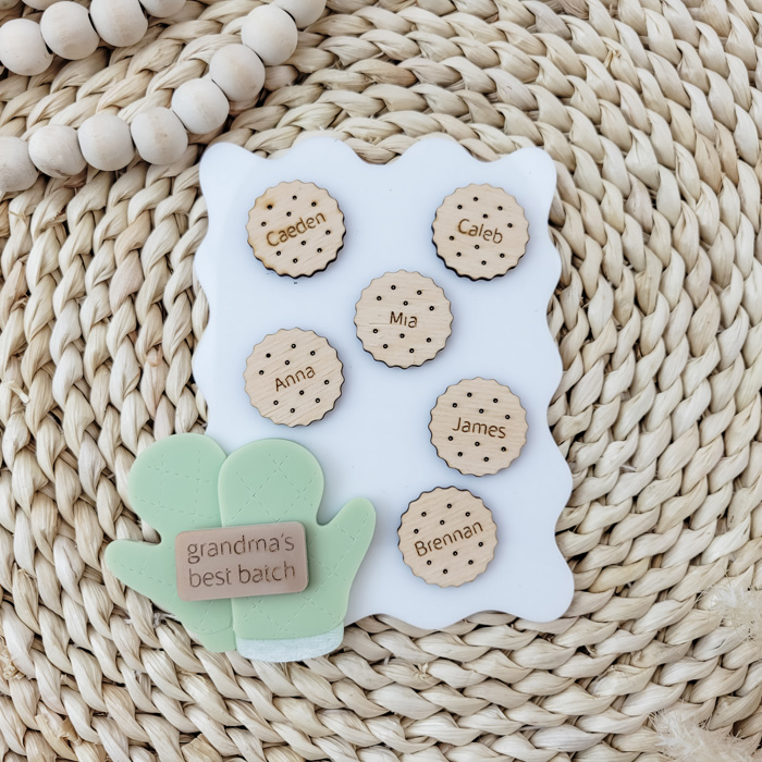 Grandkids Magnet, Wood Family Magnet, Mothers Day Personalized Gift, Grandparents Day Gift, Gift for Grandma