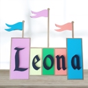 3-5 Characters Themepark Sign, Kids Room Decor