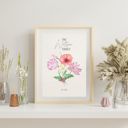 5 x 7 Birth Month Floral Arrangement Print