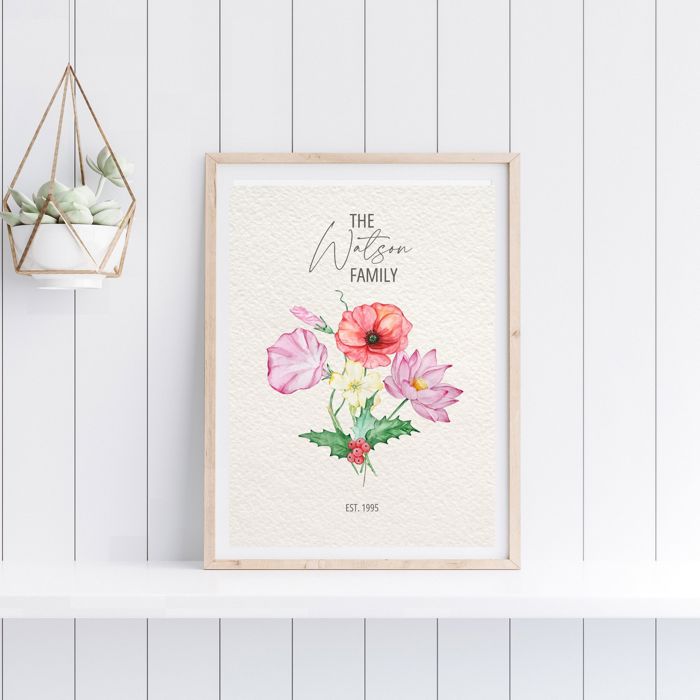 Birth Month Floral Arrangement Print