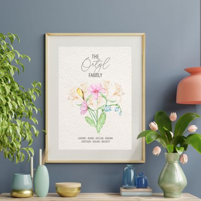Birth Month Floral Arrangement Print