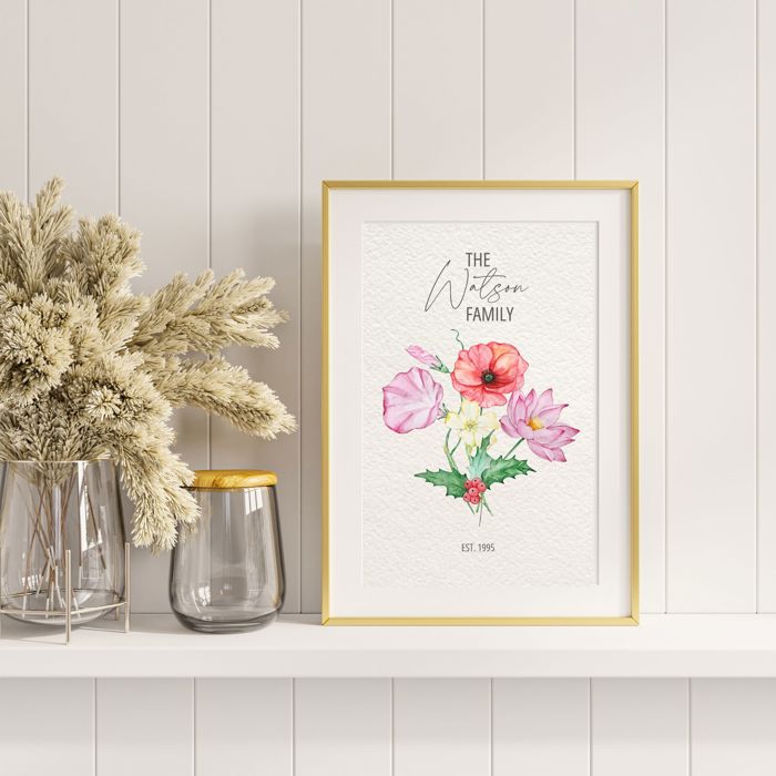 Birth Month Floral Arrangement Print