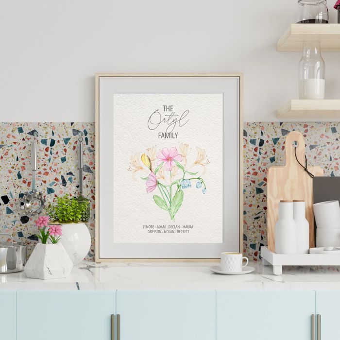 Birth Month Floral Arrangement Print